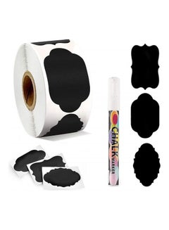 Generic 300 Chalkboard Labels and White Erasable Marker Storage Stickers black  - Image 1