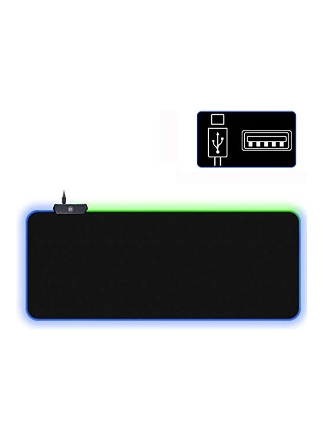 GameXcel - RGB Gaming Mouse Pad Keyboard Extended Long Led With Non-Slip Rubber Base Smooth Surface Waterproof Computer Mouse Pad With USB Port Black - Image 1
