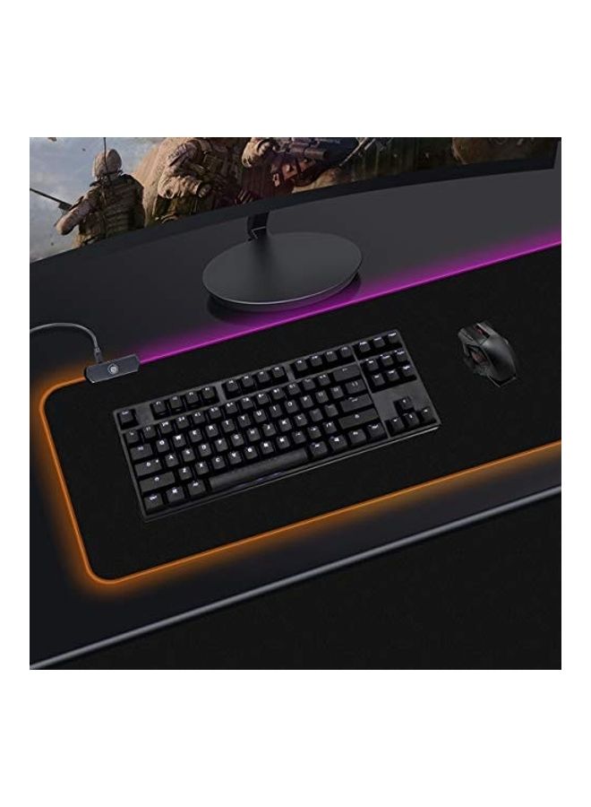 GameXcel - RGB Gaming Mouse Pad Keyboard Extended Long Led With Non-Slip Rubber Base Smooth Surface Waterproof Computer Mouse Pad With USB Port Black - Image 1