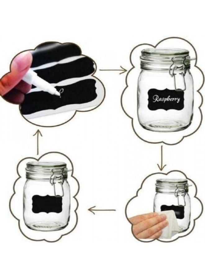 Generic Premify 300 Chalkboard Labels and White Marker Pantry and Storage Stickers for Jars black  - Image 3