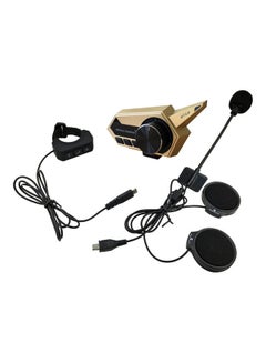 Motorcycle Helmet Headset Motorbike Wireless Bluetooth 5.0 Headphones with Microphone Supports Automatic Answering Gold