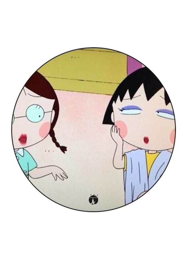 BP Animation Chibi Maruko Chan Printed Mouse Pad Pink/Blue/Yellow