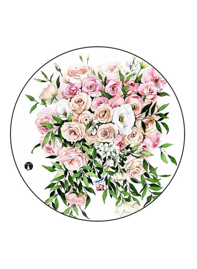 BP Flowers Printed Mouse Pad White/Pink/Green