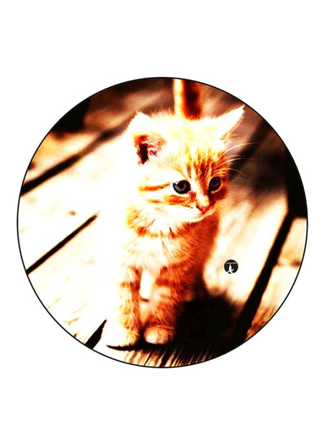BP Cat Printed Mouse Pad Beige/Yellow