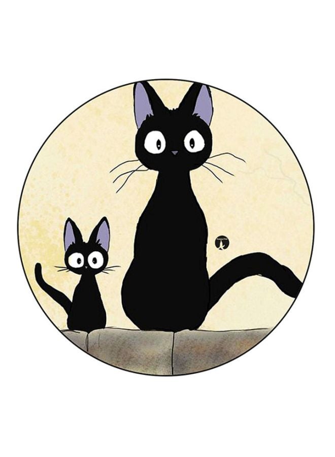 BP Printed Round Mouse Pad Beige/Black/Purple