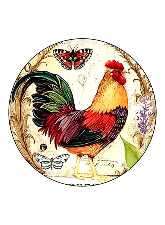 BP Rooster Printed Mouse Pad Beige/Red/Green