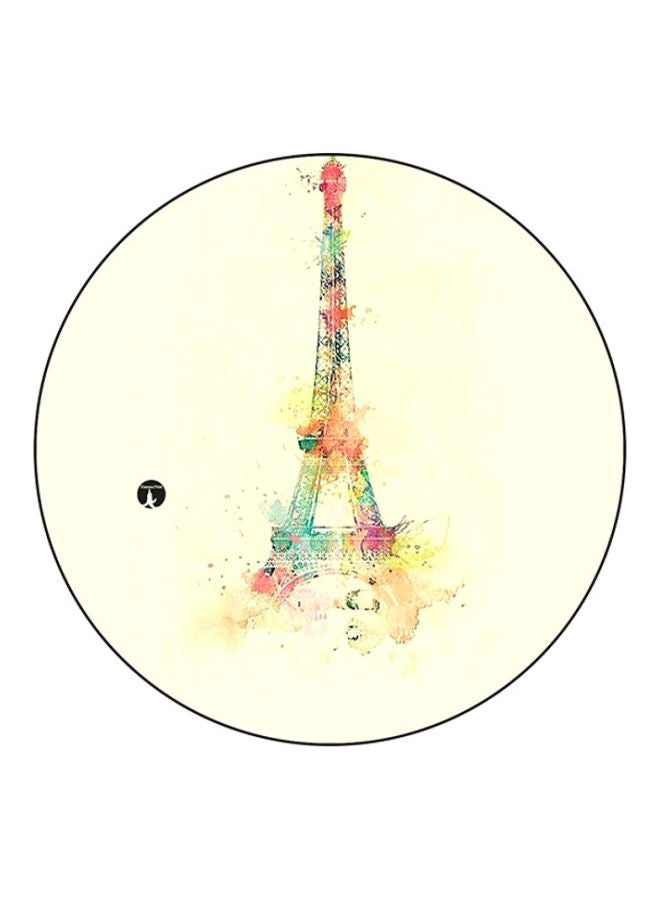 لوح ماوس بطبعة برج إيفل أصفر/بني/زهري