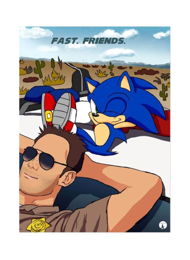 بي بي وسادة ماوس بتصميم شخصية لعبة الفيديو Sonic أزرق / بني / أبيض