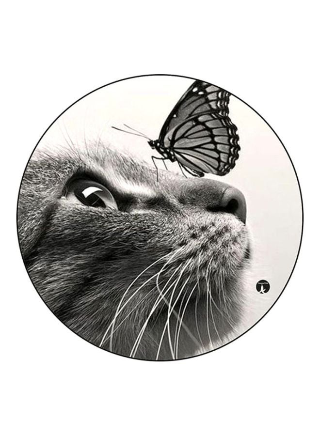 BP Cat Printed Mouse Pad Grey/Black/White