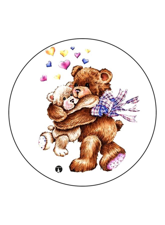 لوحة ماوس مطبوع عليها رسمة دب أبيض/بني/أزرق