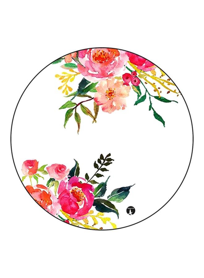 BP Flowers Printed Mouse Pad White/Pink/Green