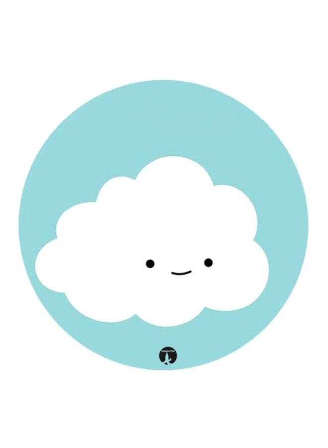 لوحة ماوس بطبعة سحابة أزرق / أبيض