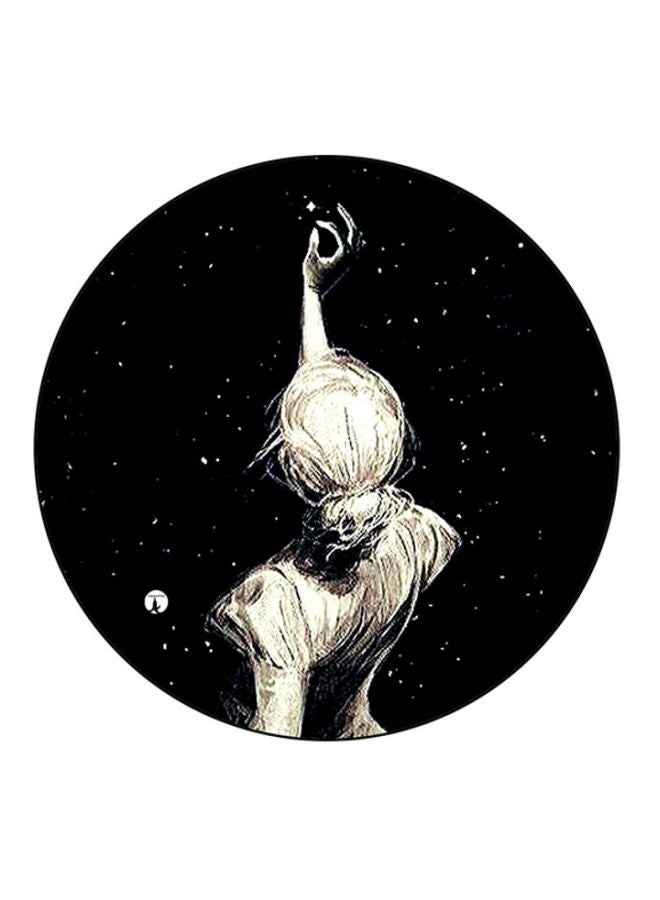 A Woman Printed Mouse Pad Black/White