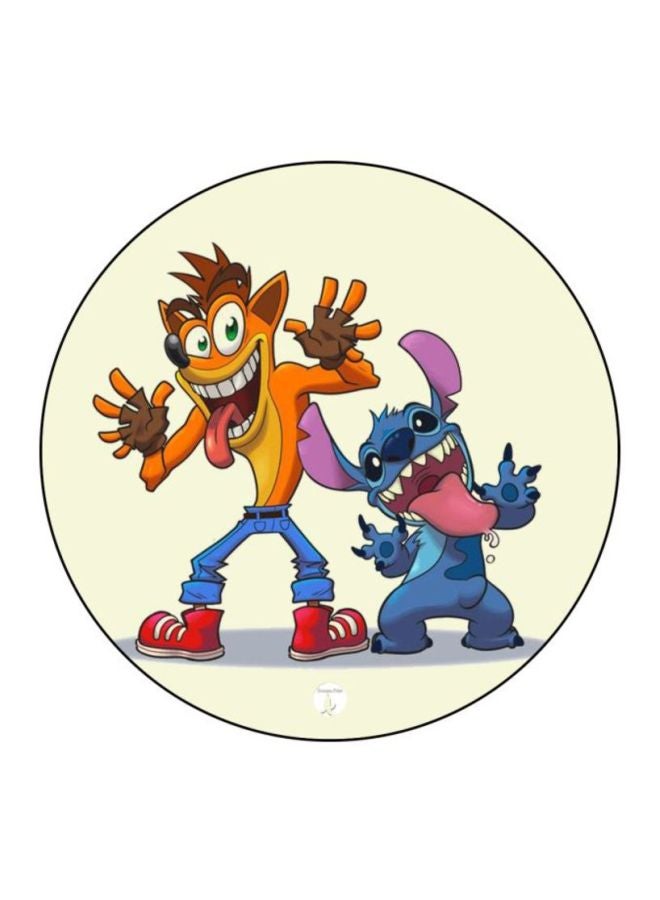 Video Game Printed Mousepad Yellow/Blue/Orange