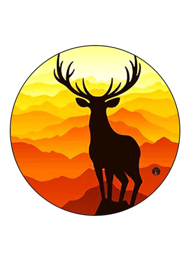 Deer Printed Mouse Pad Yellow/Orange/Black