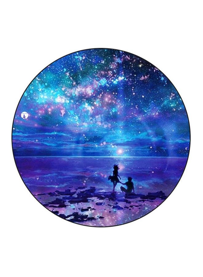 BP A Man And Woman Printed Mouse Pad Blue/Pink/White