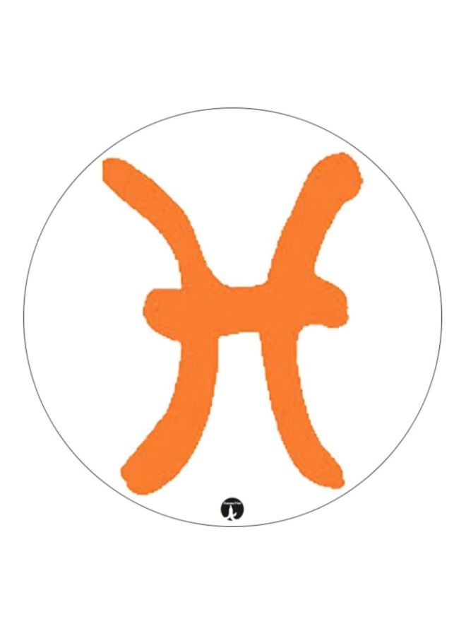 BP Pisces Zodiac Sign Printed Mousepad Orange/White