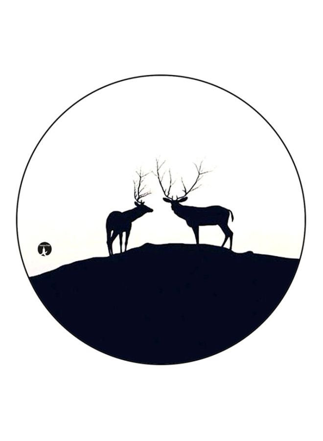 Deers Printed Mouse Pad Black/White