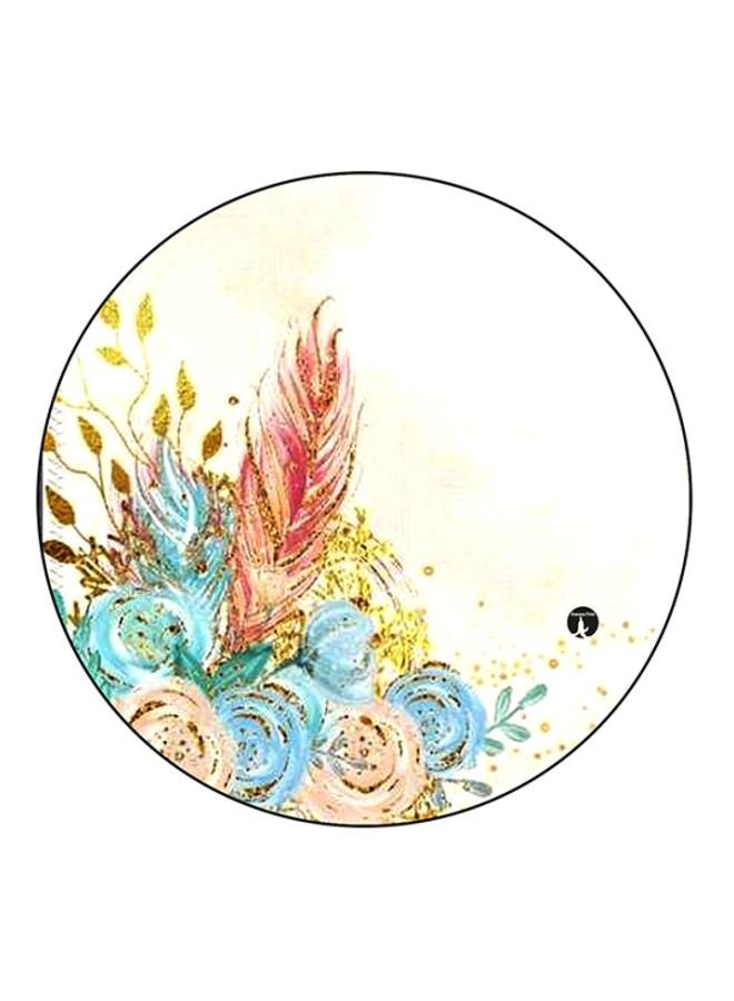 BP Printed Round Mouse Pad White/Blue/Pink