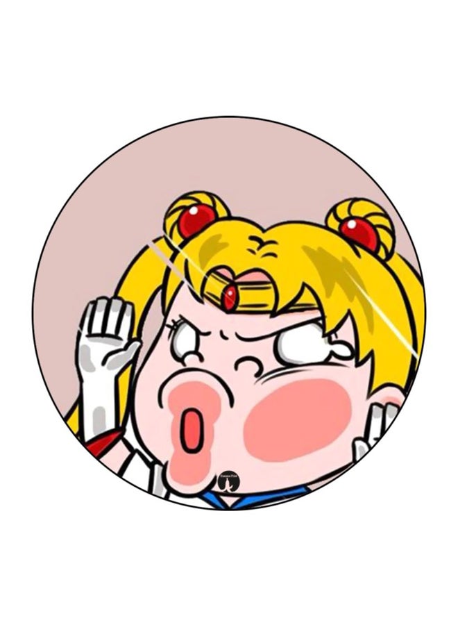 لوحة ماوس مطبوعة برسمة مقتبسة من مسلسل الأنمي "Sailor Moon" وردي/ أصفر/ أسود