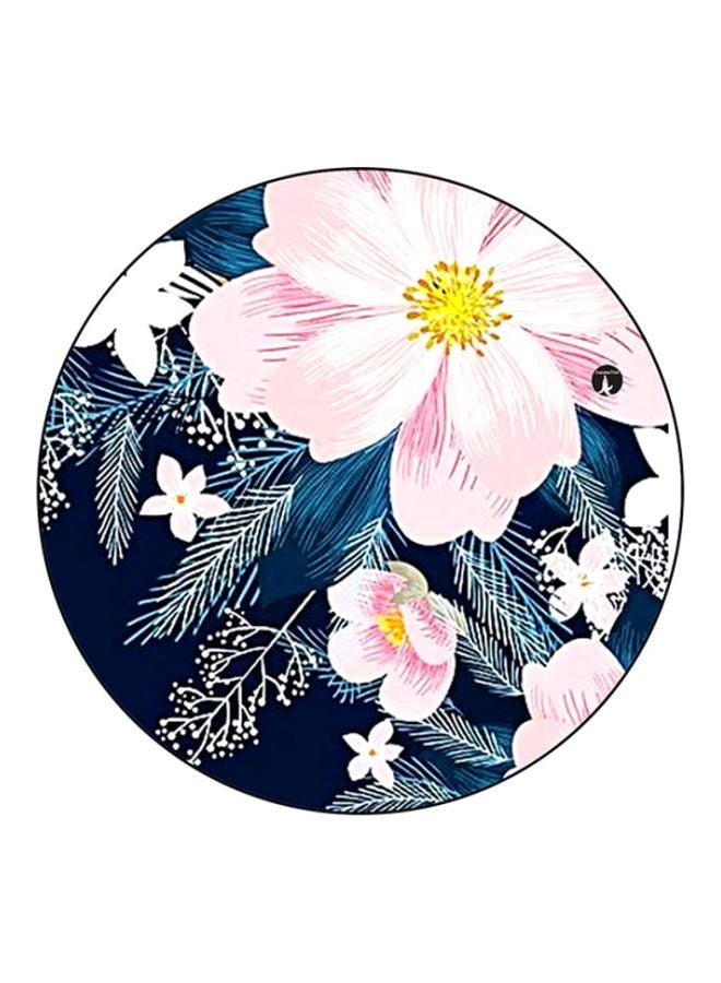 BP Flowers Printed Round Mouse Pad Pink/Blue/Yellow