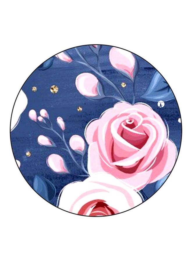 BP Flowers Printed Round Mouse Pad Blue/Pink