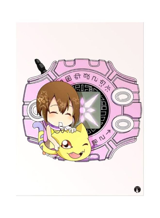 BP The Anime Digimon Mouse Pad Pink/Yellow/Brown