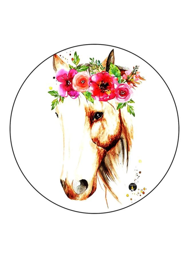 BP A Horse Printed Mouse Pad White/Pink/Green