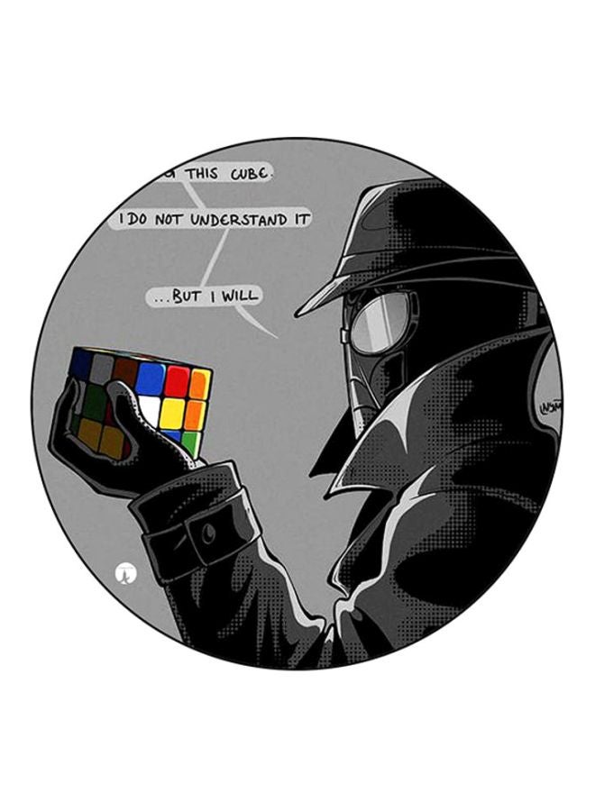 Spiderman Printed Round Mouse Pad Grey/Black/Red