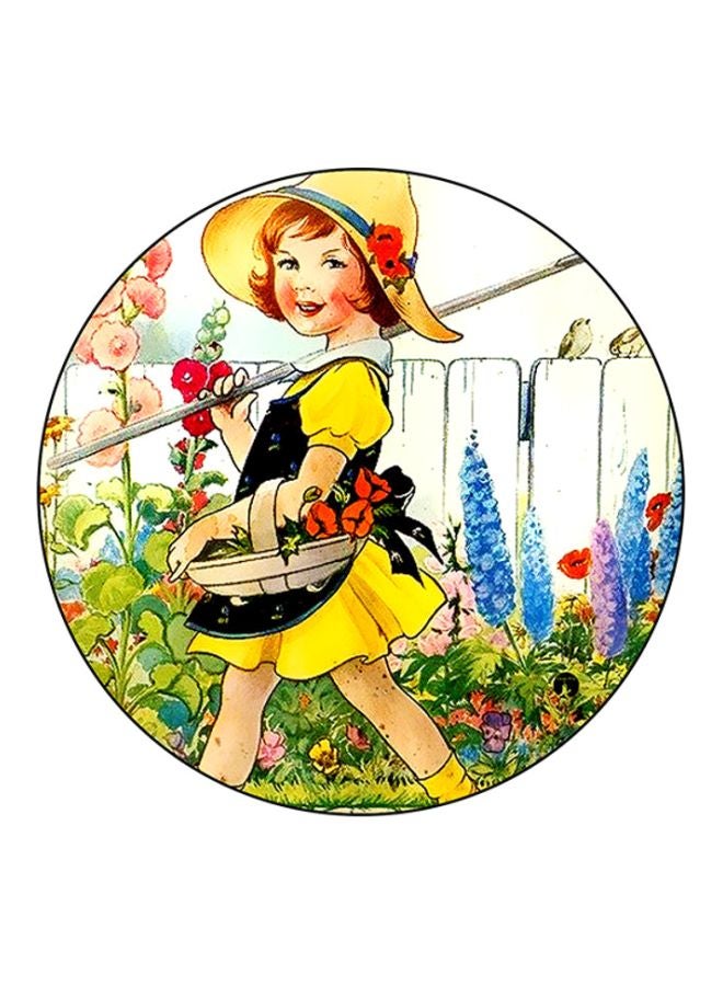 BP A Girl Printed Mouse Pad Yellow/Black/Green