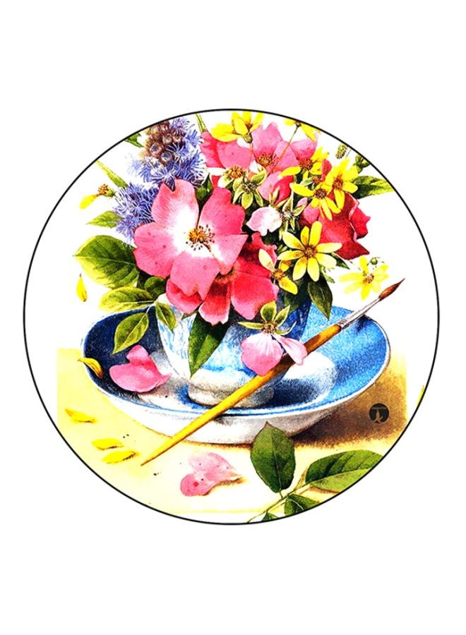 BP Flowers Printed Mouse Pad Yellow/Blue/Green