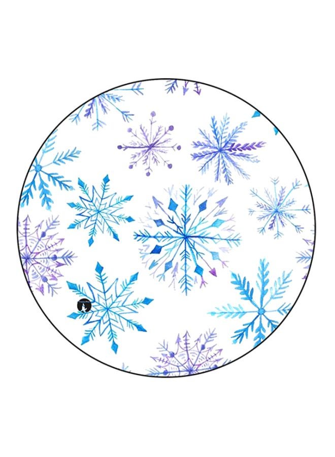 Snow Flakes Printed Mouse Pad White/Blue/Purple