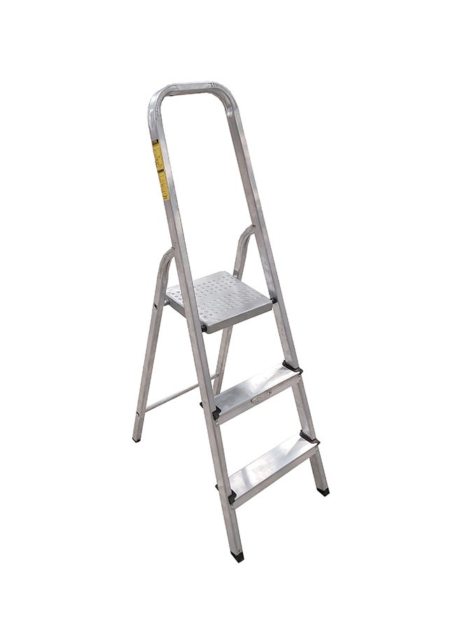 Penguin 3-Step Aluminium Platform Ladder Silver 137x41x11centimeter  - Image 1