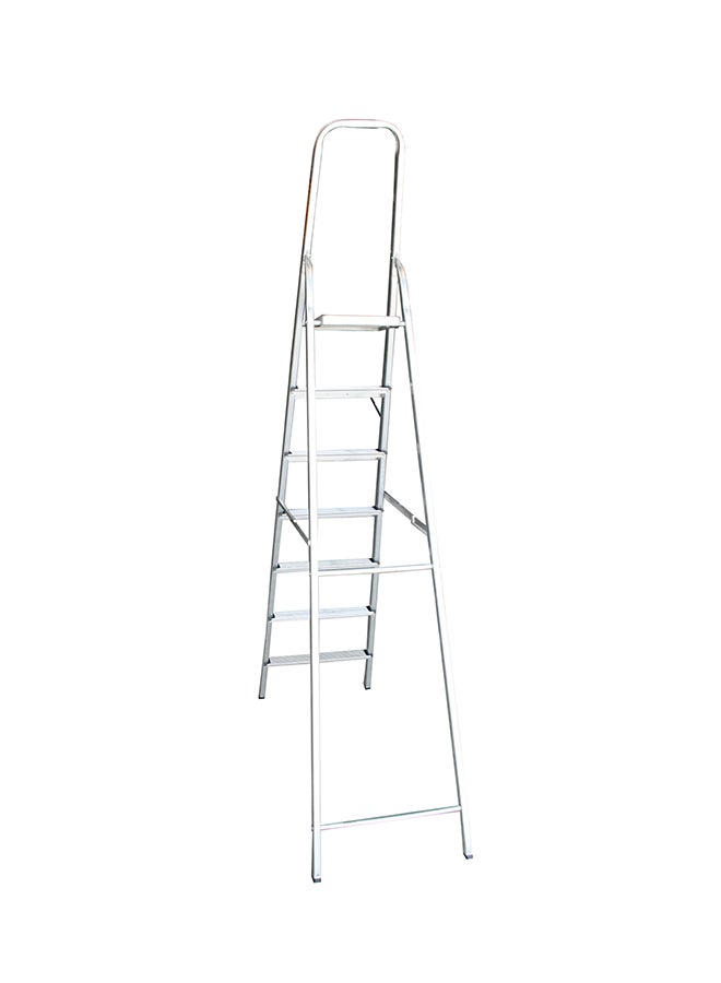 Penguin 7-Step Aluminium Platform Ladder Silver 220x51x11cm  - Image 1