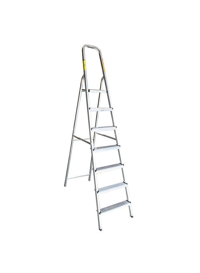 Penguin 7-Step Aluminium Platform Ladder Silver 220x51x11cm  - Image 2