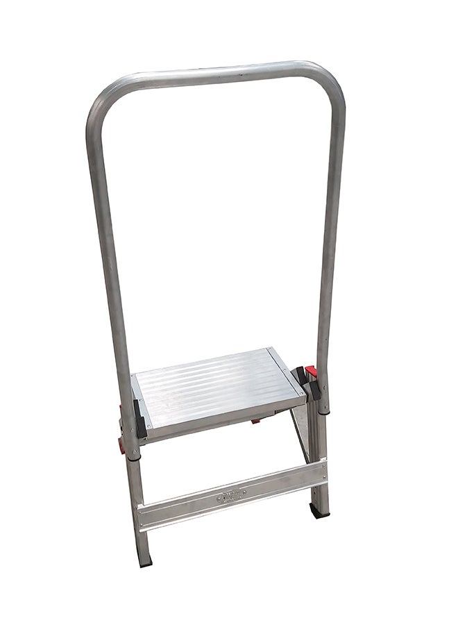 Penguin 2-Step Compact Stool Ladder Silver 79x55x17cm  - Image 2