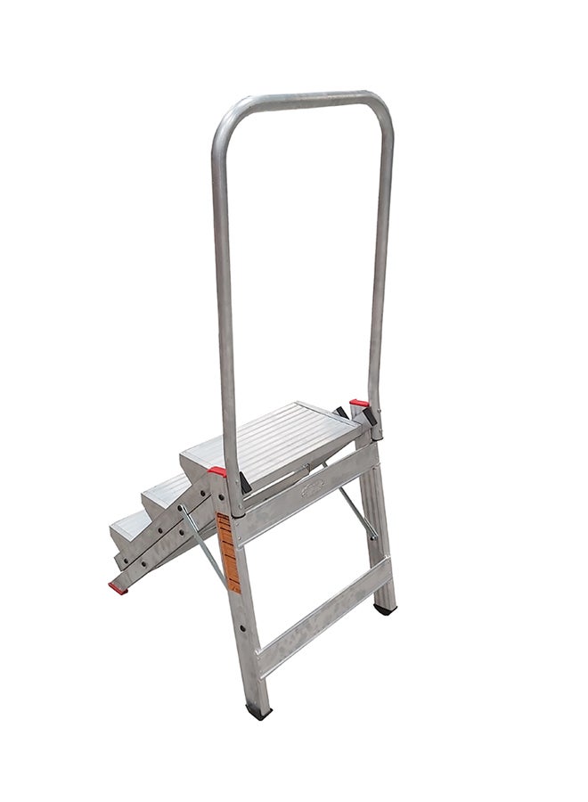 Penguin 3-Step Compact Stool Ladder Silver 107x55x20cm  - Image 2