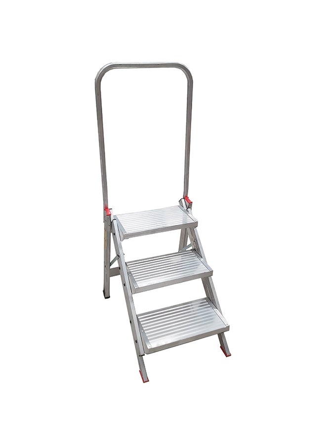 Penguin 3-Step Compact Stool Ladder Silver 107x55x20cm  - Image 5
