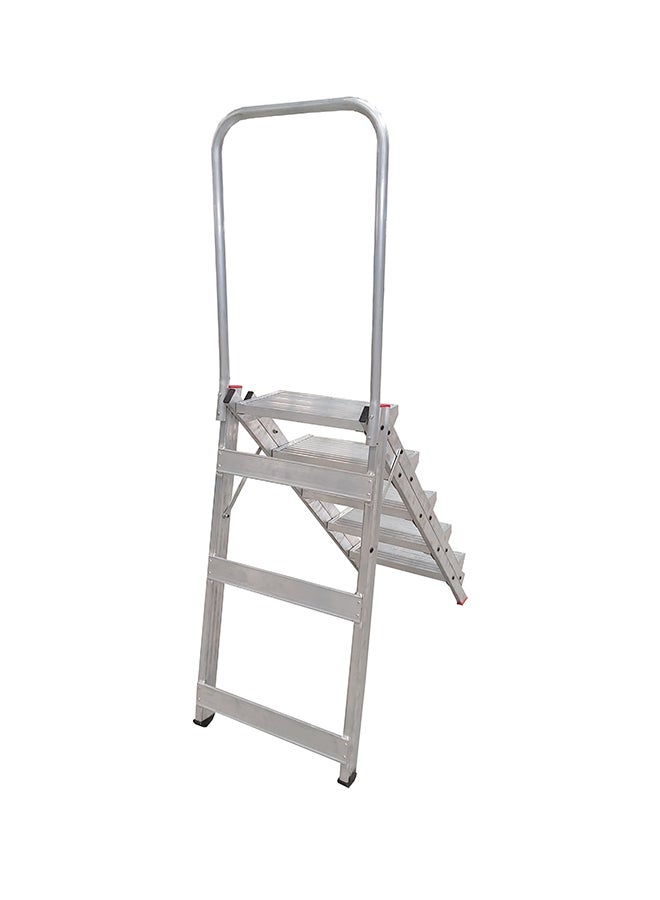 Penguin 5-Step Compact Stool Ladder Silver 164x55x20cm  - Image 2