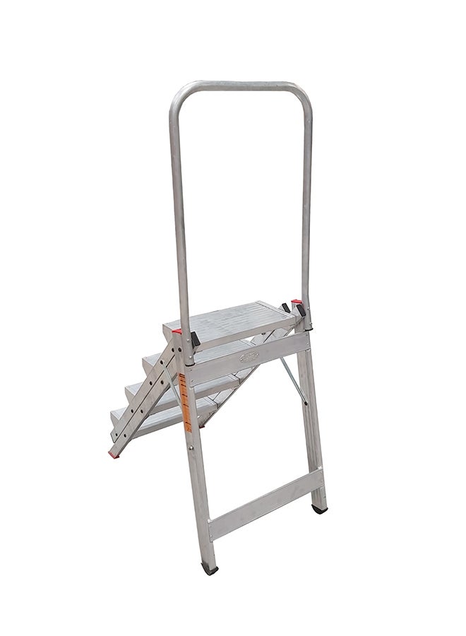 Penguin 4-Step Compact Stool Ladder Silver 135x55x20cm  - Image 2