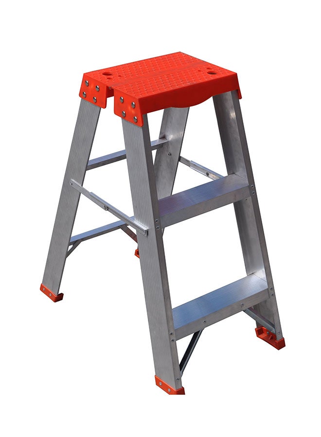 Penguin 3-Step Stool Silver/Orange 83x41x23centimeter  - Image 1