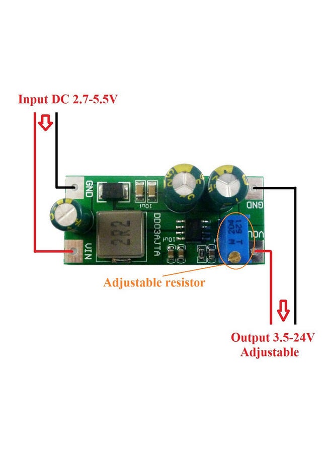 Generic - DCtoDC Boost Converter Module DC2.7-5.5V to DC3.5-24V Output Voltage Adjustable Step-up Circuit Board Multicolor - Image 1