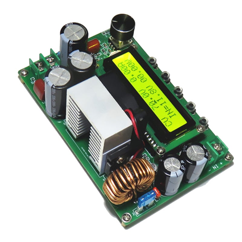 Generic - Digital LCD Display Automatic Step Up Buck Boost Converter Power Supply Module Adjustable Board Dark green - Image 1