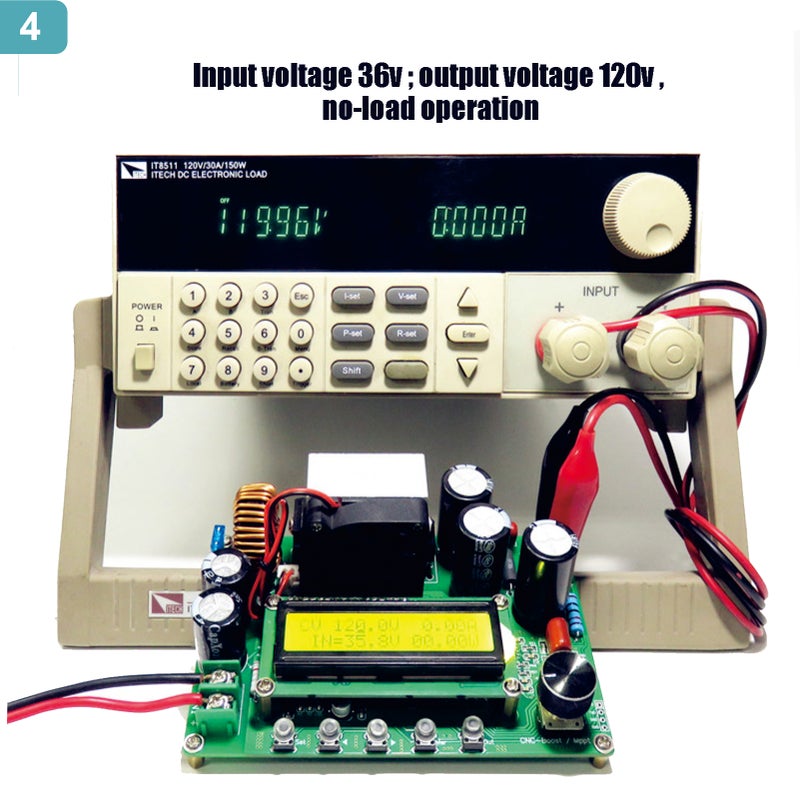 Generic - Digital LCD Display Automatic Step Up Buck Boost Converter Power Supply Module Adjustable Board Dark green - Image 1