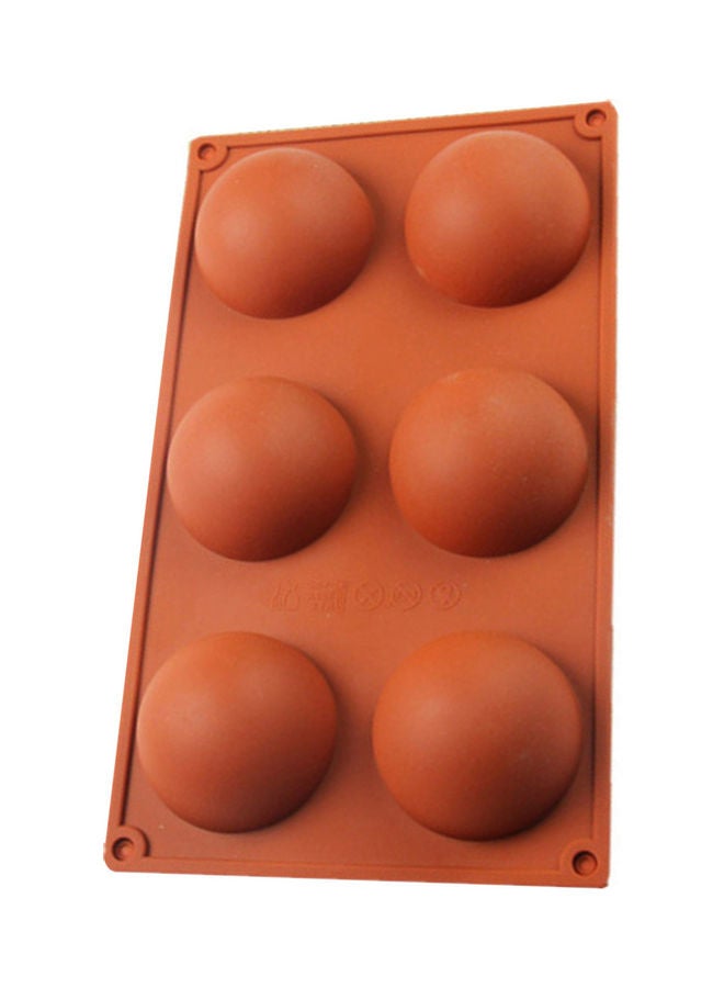 6 Holes Silicone Mold For Chocolate, Cake, Jelly, Pudding, Round Shape brown 30.00*5.00*18.00cm  - Image 1