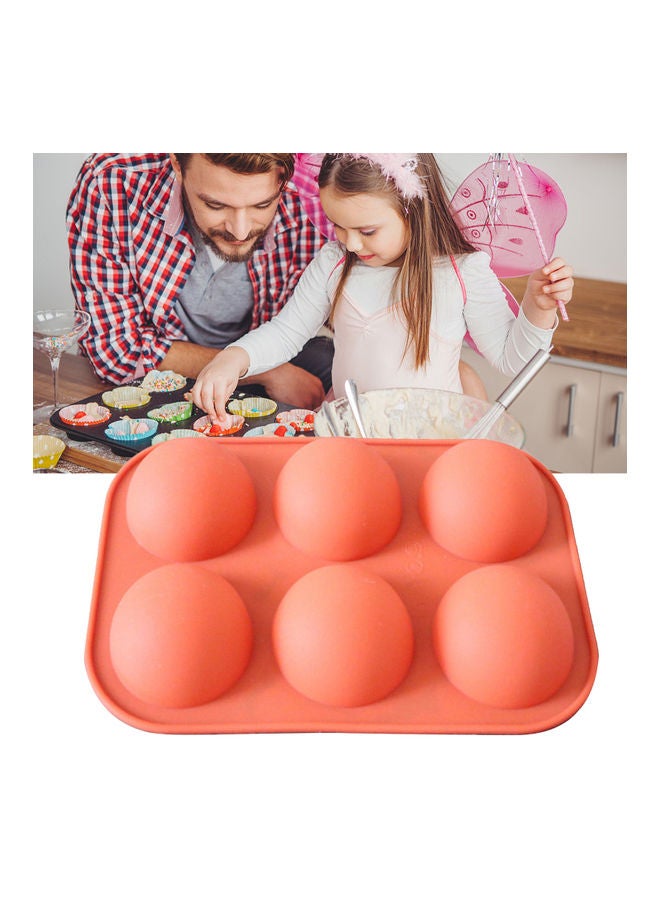 6 Holes Silicone Mold For Chocolate, Cake, Jelly, Pudding, Round Shape brown 30.00*5.00*18.00cm  - Image 3