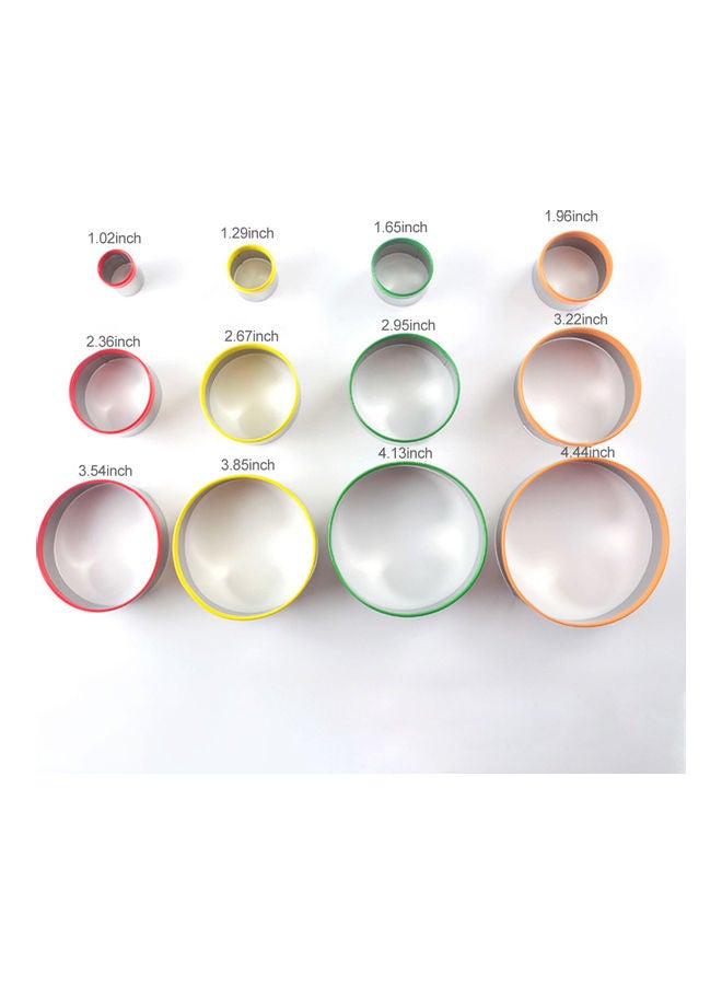 12 Pieces Mousse Ring Set with Storage Box Cookies Pastry Cutters Mold Set silver 12.50*3.50*12.50cm - Image 2