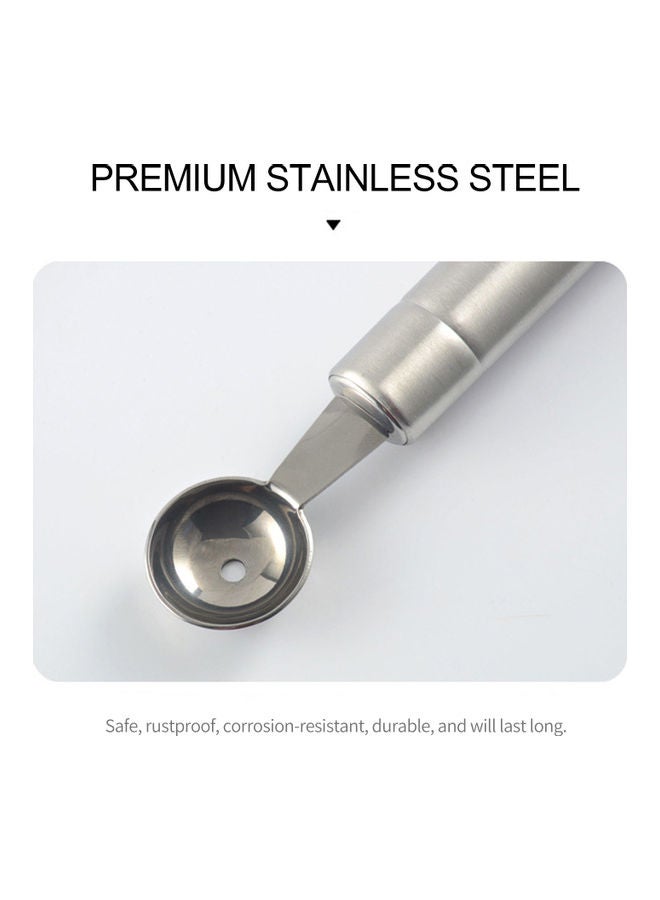 Melon Baller Scoop Stainless Steel Fruit Cooking Spoon for Kitchen Tools silver 21.00*3.00*3.00cm - Image 2