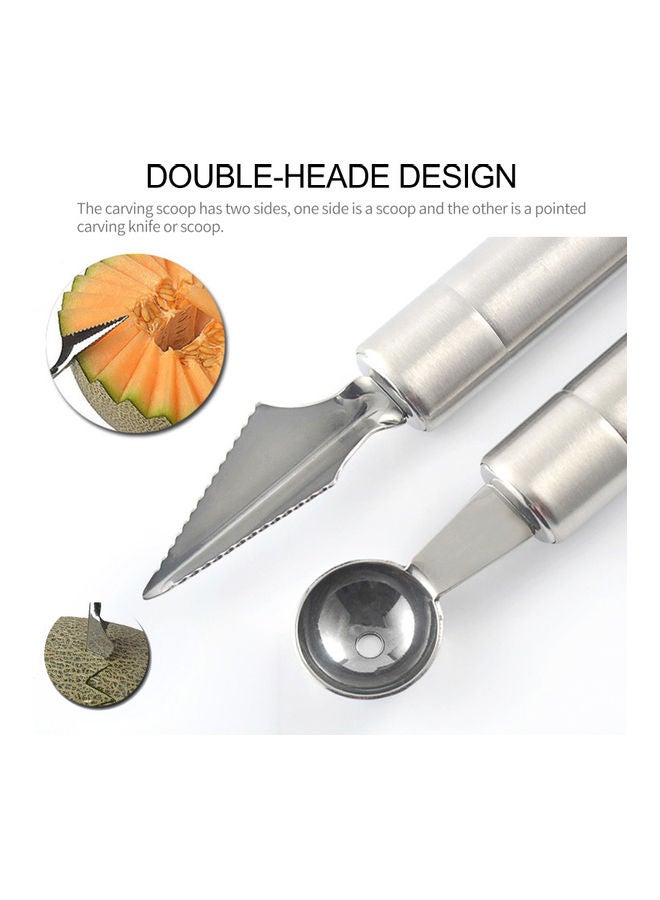 Melon Baller Scoop Stainless Steel Fruit Cooking Spoon for Kitchen Tools silver 21.00*3.00*3.00cm - Image 3