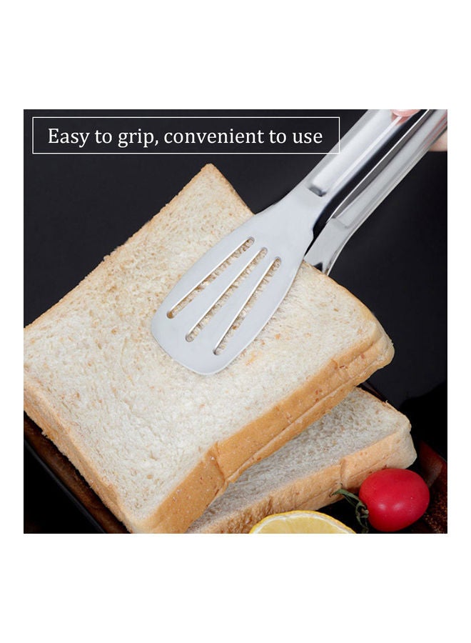 Stainless Steel Cooking Tong Barbecue Tool silver 24.50*1.70*4.40cm - Image 4